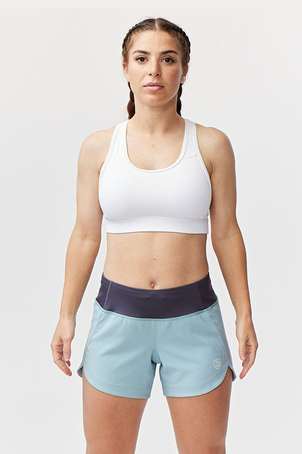 Goal Five Excel women's workout shorts for training, featuring a stylish mineral pattern, designed for active fitness wear.